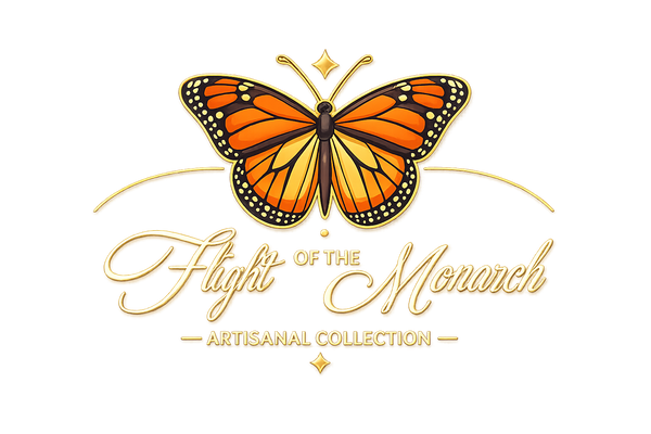 Flight of the Monarch logo featuring monarch butterfly artisanal clothing brand in Canada inspired by Mexican craftsmanship